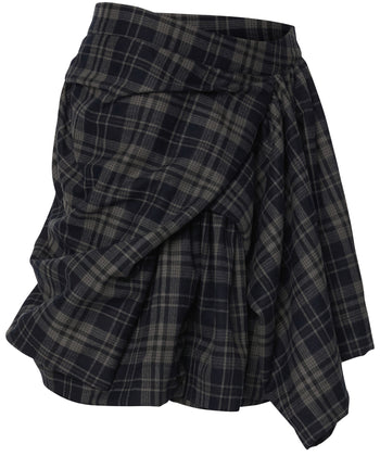 FLARE UP - Asymmetrical Draped Layered Skirt 不對稱垂褶層疊半身裙 P-F213