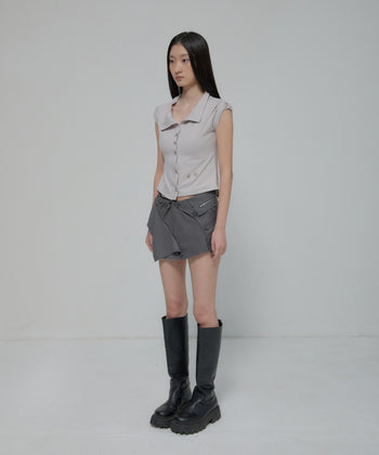 FLARE UP - Asymmetrical Layered Mini Skirt 不對稱層疊迷你裙 P-F211