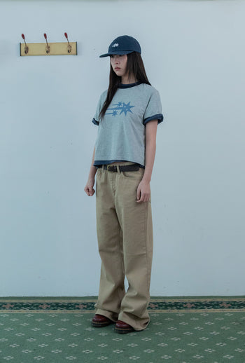NICEGHOSTCLUB - RUSH 3STAR BASIC RINGER TEE 基本款圓領T恤 [淺灰色] T-N217