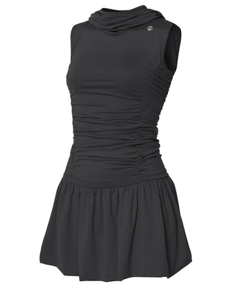 FLARE UP - Hooded High Neck Dress 連帽高領連身裙 P-F214 (黑色)