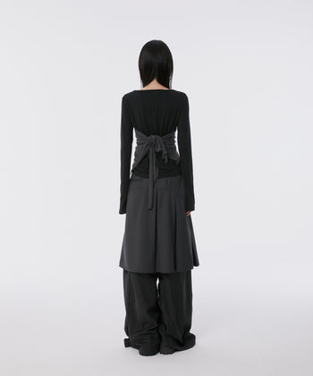 FLARE UP - Pleats Midi Skirt 褶襉中長裙 P-F215 (灰色)