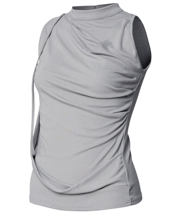 FLARE UP - Draped Sleeveless Top 垂褶無袖上衣 T-F1097 (灰色)