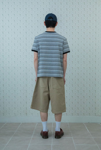 NICEGHOSTCLUB - STRIPE 3STAR BASIC RINGER TEE 條紋滾邊T恤 [灰色] T-N224