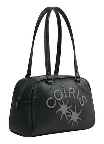 COIRIS - RODIC LEATHER PATCHWORK BOWLING BAG  (黑色）AC-C201