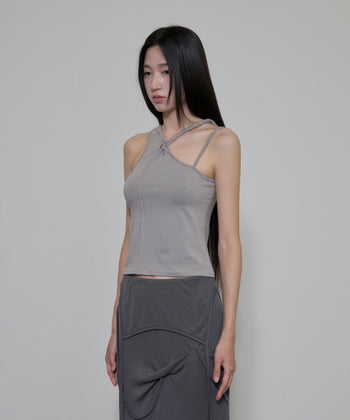 FLARE UP - Braided Sleeveless 編織無袖衫 T-F1088 (灰色)