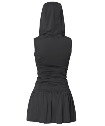 FLARE UP - Hooded High Neck Dress 連帽高領連身裙 P-F214 (黑色)