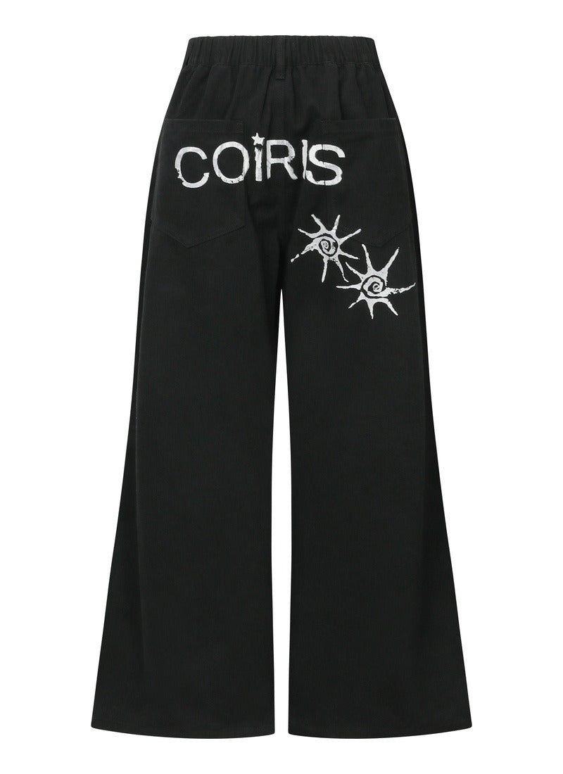 COIRIS - DREN BACK DIRTY LOGO 降落傘褲 [黑色] P-C157