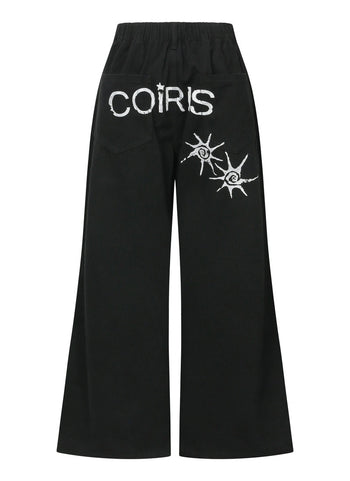 COIRIS - DREN BACK DIRTY LOGO 降落傘褲 [黑色] P-C157