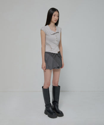 FLARE UP - Asymmetrical Layered Mini Skirt 不對稱層疊迷你裙 P-F211