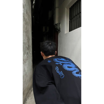 “ 𝗚𝘂𝗯𝗮𝗻 MADE " 龍年限定 龍騰印花 插畫 火焰 寬鬆 重磅 圓領 長袖