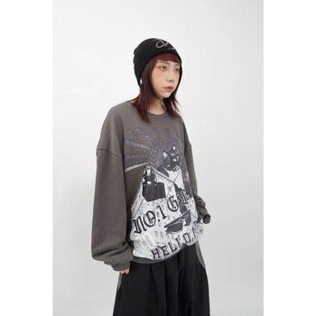 “MADE 𝗚𝘂𝗯𝗮𝗻 " 針織 韓國  膠片 迷因 復古 貓咪 90's 大學T