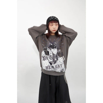 “MADE 𝗚𝘂𝗯𝗮𝗻 " 針織 韓國  膠片 迷因 復古 貓咪 90's 大學T