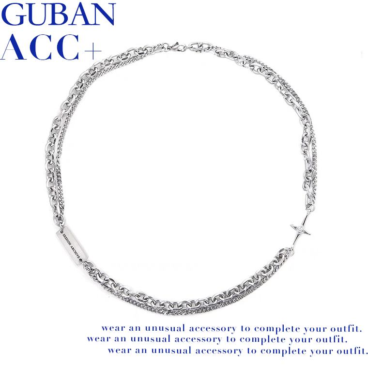 十字架拼接設計項鍊｜項鍊｜鈦鋼｜百搭｜嘻哈｜不掉色｜男女配飾