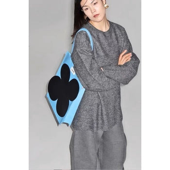 "FAKEROOM" 無性別 獨立設計師 升級版 小花 托特包 手提 藝術 綠色 原創