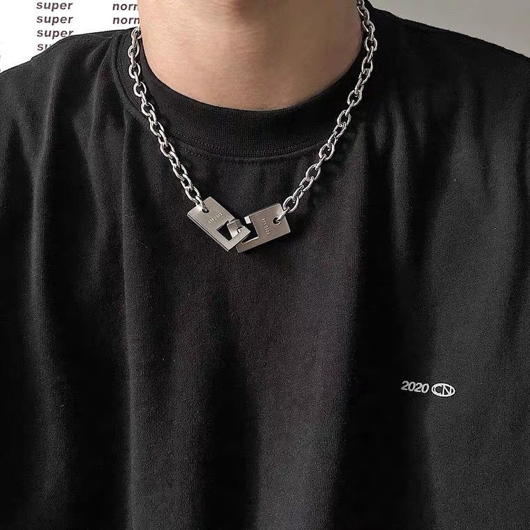 808bass設計扣款項鍊｜項鍊｜鈦鋼｜設計｜極簡｜不掉色｜男女配飾