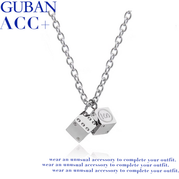 嘻哈骰子｜項鍊｜鈦鋼｜男生項鍊｜嘻哈項鍊｜銀項鍊