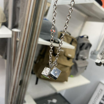 嘻哈骰子｜項鍊｜鈦鋼｜男生項鍊｜嘻哈項鍊｜銀項鍊