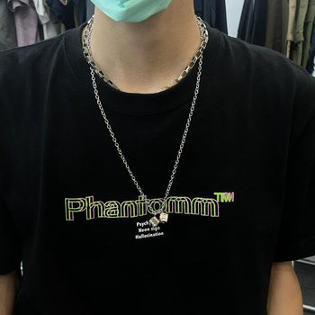 嘻哈骰子｜項鍊｜鈦鋼｜男生項鍊｜嘻哈項鍊｜銀項鍊