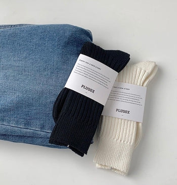 百搭螢光素色半筒襪