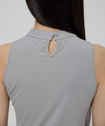 FLARE UP - Draped Sleeveless Top 垂褶無袖上衣 T-F1097 (灰色)