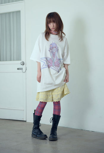 NICEGHOSTCLUB - star girl big big tee [白色] T-N1036