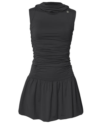 FLARE UP - Hooded High Neck Dress 連帽高領連身裙 P-F214 (黑色)