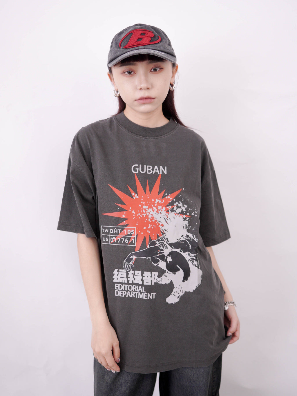 “MADE 𝗚𝘂𝗯𝗮𝗻 " Vintage 編輯部 用腦過度 爆頭處理 水洗 短T