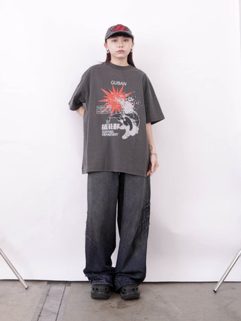 “MADE 𝗚𝘂𝗯𝗮𝗻 " Vintage 編輯部 用腦過度 爆頭處理 水洗 短T