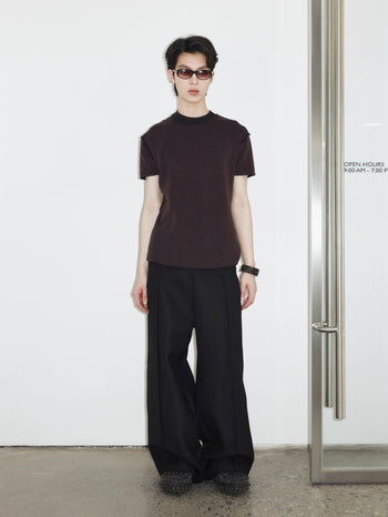 "49%" 皺褶 腰頭 寬鬆 設計感 西裝褲 蚊香褲 長褲