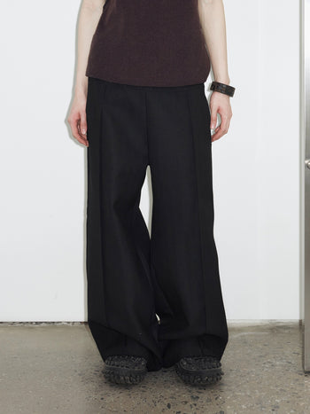 "49%" 皺褶 腰頭 寬鬆 設計感 西裝褲 蚊香褲 長褲