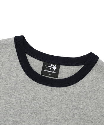 NICEGHOSTCLUB - RUSH 3STAR BASIC RINGER TEE 基本款圓領T恤 [淺灰色] T-N217