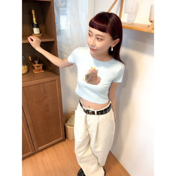 “MADE 𝗚𝘂𝗯𝗮𝗻 " 現貨 卡比巴拉 橘子 正肩 短板 女裝 純棉 短袖