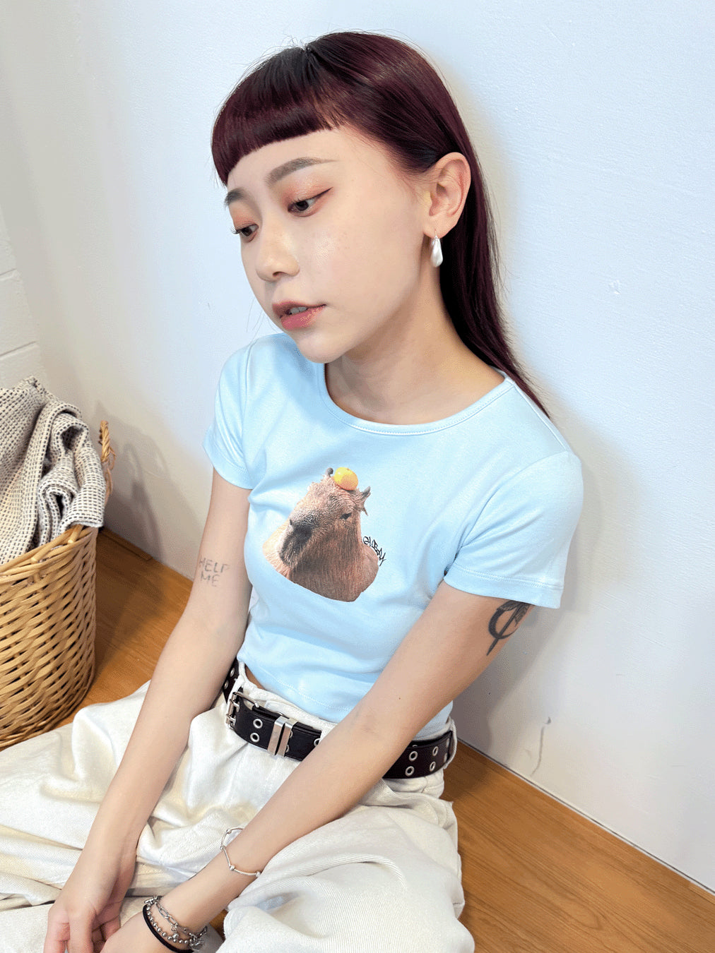 “MADE 𝗚𝘂𝗯𝗮𝗻 " 現貨 卡比巴拉 橘子 正肩 短板 女裝 純棉 短袖