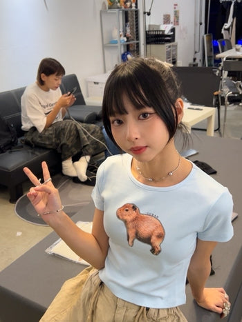 “MADE 𝗚𝘂𝗯𝗮𝗻 " 現貨 卡比巴拉 橘子 正肩 短板 女裝 純棉 短袖