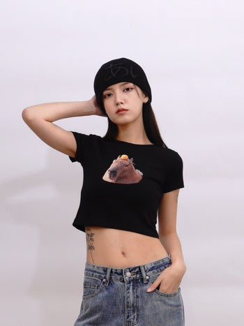 “MADE 𝗚𝘂𝗯𝗮𝗻 " 現貨 卡比巴拉 橘子 正肩 短板 女裝 純棉 短袖