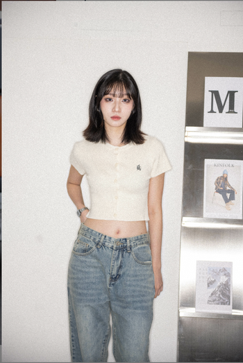 " SIMON " GC-2408 小刺繡 針織 圓領 開襟衫