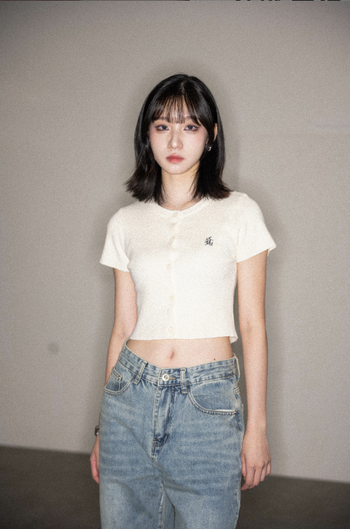 " SIMON " GC-2408 小刺繡 針織 圓領 開襟衫