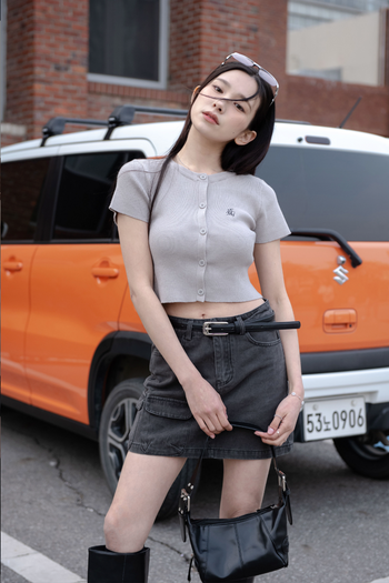 " SIMON " GC-2408 小刺繡 針織 圓領 開襟衫