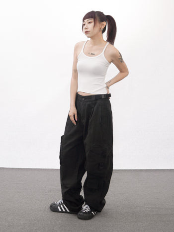 辣妹 美式 吊帶 無袖 優質面料 小背心