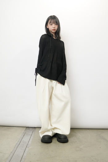 雙褶設計廓形西裝褲