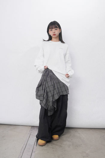 “MADE 𝗚𝘂𝗯𝗮𝗻 " 假兩件 305G 長袖 純棉 寬鬆 打底T