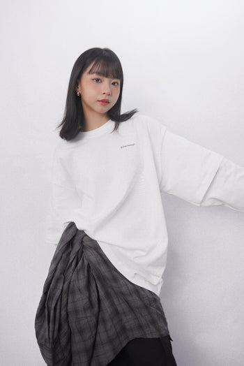 “MADE 𝗚𝘂𝗯𝗮𝗻 " 假兩件 305G 長袖 純棉 寬鬆 打底T