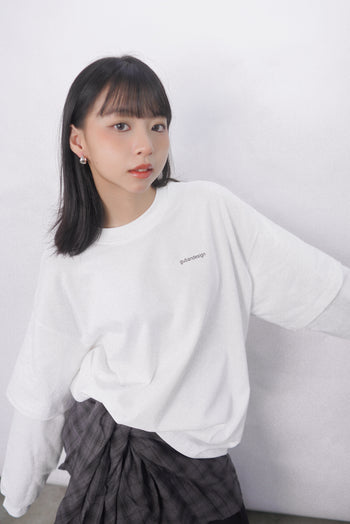 “MADE 𝗚𝘂𝗯𝗮𝗻 " 假兩件 305G 長袖 純棉 寬鬆 打底T