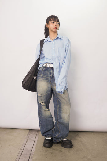 “MADE 𝗚𝘂𝗯𝗮𝗻 " 春秋 中長款 寬鬆 百搭 襯衫