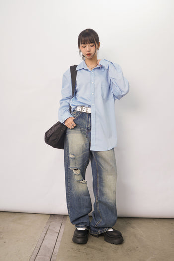 “MADE 𝗚𝘂𝗯𝗮𝗻 " 春秋 中長款 寬鬆 百搭 襯衫