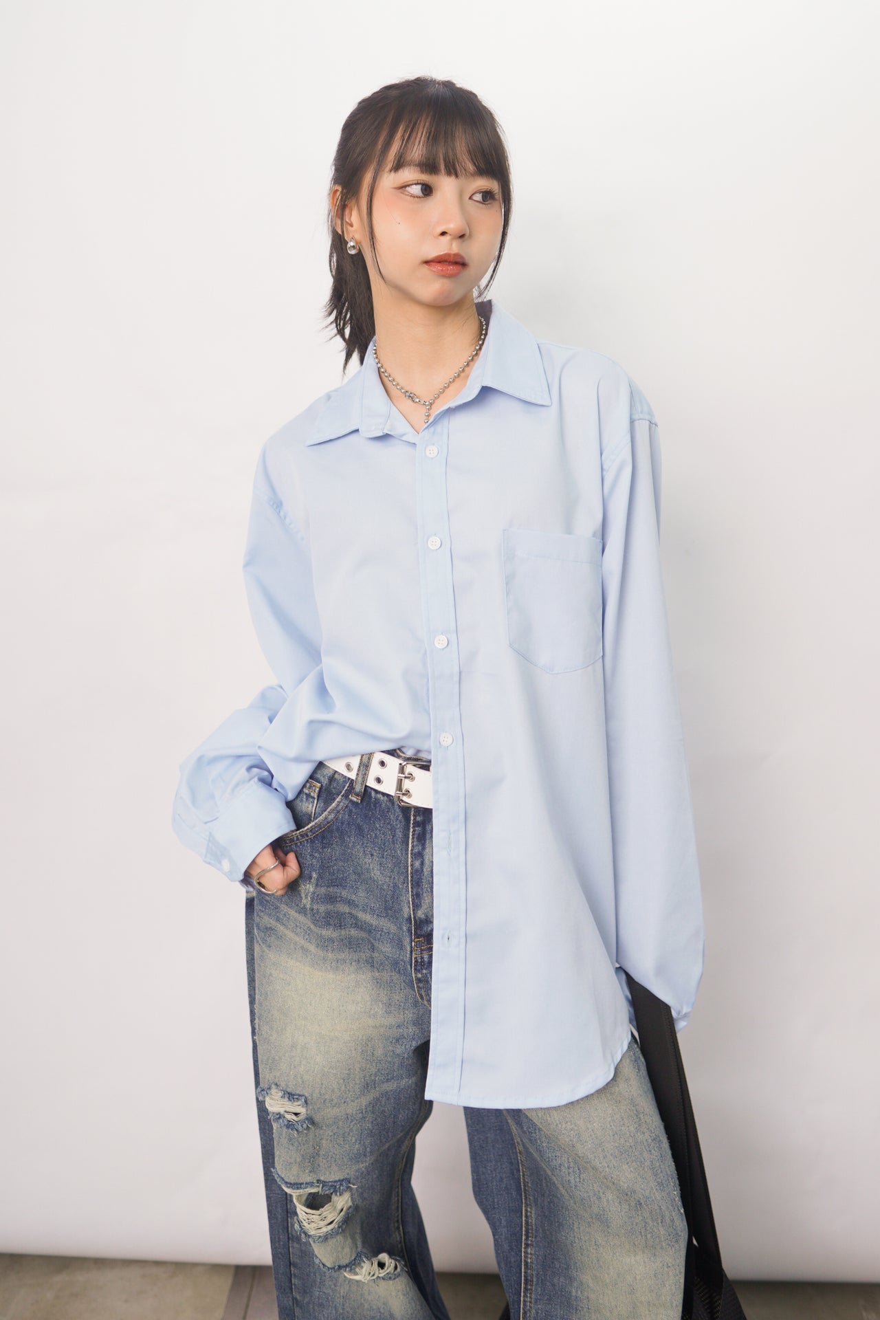 “MADE 𝗚𝘂𝗯𝗮𝗻 " 春秋 中長款 寬鬆 百搭 襯衫