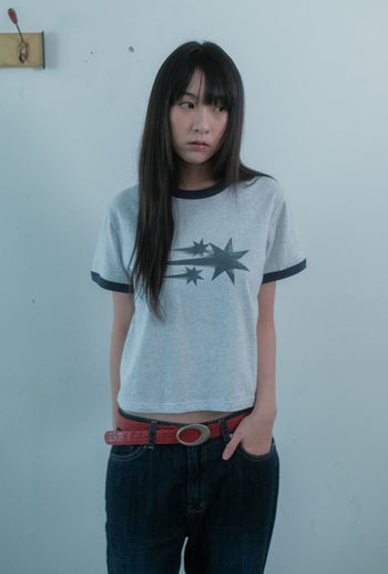 NICEGHOSTCLUB -RUSH 3STAR BASIC RINGER TEE 基本款圓領T恤 [白色] T-N217