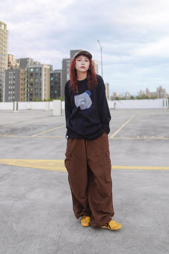 【GUBAN】6th 插畫比賽 校園 215G boxy 長袖上衣 - y3k 上學兔