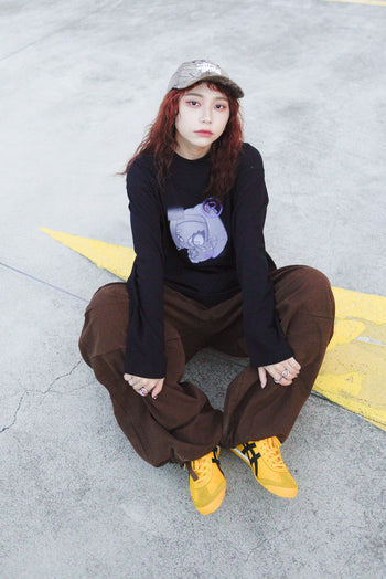 【GUBAN】6th 插畫比賽 校園 215G boxy 長袖上衣 - y3k 上學兔