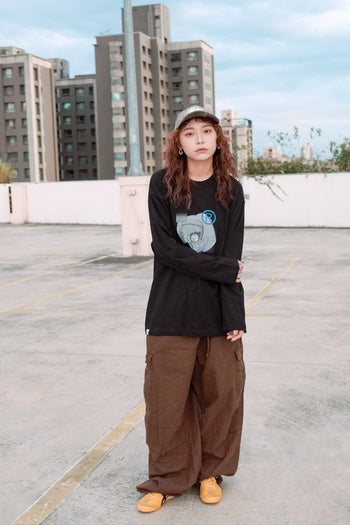 【GUBAN】6th 插畫比賽 校園 215G boxy 長袖上衣 - y3k 上學兔